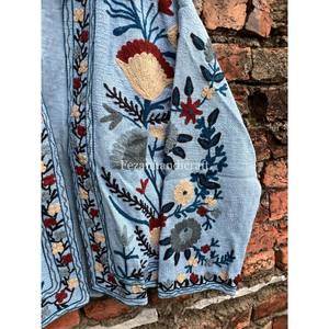 Chaqueta de algodón 100%, chaqueta con bordado Floral Suzani de tela TNT con forro interior de algodón, chaqueta de fiesta para mujer, estilo Hippies - Product Image 3