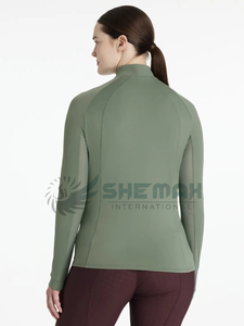 Capas de base elásticas ligeras para montar a caballo para mujer con diseño de tela transpirable que absorbe la humedad, lo último en manga larga - Product Image 4