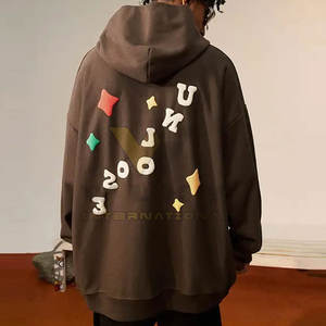 Sudadera con capucha con estampado de abullonado para hombre, sudadera polar de secado rápido, Jersey informal transpirable, patrón sólido, con capucha de invierno - Product Image 3