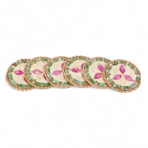 Posavasos de Ratán Natural con Diseño de Madreperla para Protección de Bebidas y Uso Elegante en el Hogar - Product Image 4