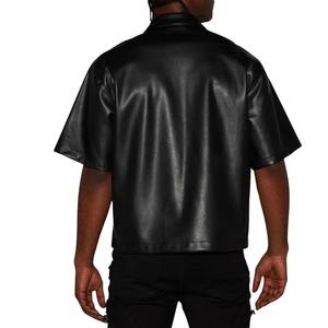 Camisa de cuero cosida duradera con un elegante diseño ajustado, ideal para uso informal y formal. - Product Image 3