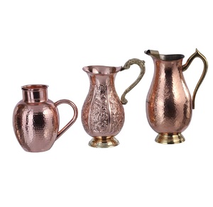 Venta más caliente jarra de cobre personalizada 100% jarra de diseño elegante de cobre jarra de agua India cocina y mesa - Product Image 2