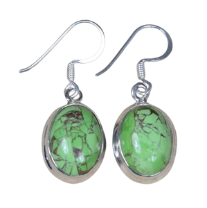 <b>Earrings</b> Turquoise Gemstone 925 <b>Solid</b> Sterling <b>Silver</b> <b>Earrings</b> for Women Girls Dangle Oyster <b>Earrings</b> 925 Stamped Jewelry - Product Image 1