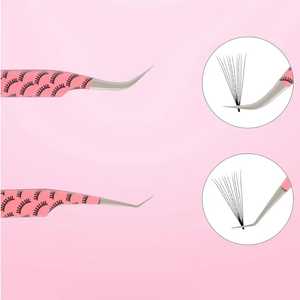 Pinces à épiler professionnelles en acier inoxydable OEM de haute qualité avec pointes en fibre antistatiques 140 mm Outils de charme personnalisés Nouveauté - Product Image 2