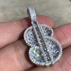 Nuevo Colgante de Dólar Estilo Hip Hop en Plata de Ley 925 con Diamantes Redondos de Corte Brillante, Unisex, para Fiestas - Product Image 2
