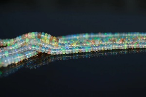 AAA+ Quality Ethiopian <b>Opal</b> Smooth Rondelle Bead 100% Natural Multi-Fire <b>Opal</b> Personalized Birthday <b>Gift</b> Ethiopian Stone Beads - Product Image 3