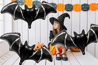 Vente en gros chauve-souris géante Halloween chauve-souris noire ballons en aluminium pour la décoration
