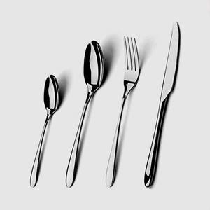 Vente en gros de couverts polis argentés et mats en acier inoxydable kit de vaisselle pour enfants kit de couverts à poignée design gouttes en acier inoxydable - Product Image 3