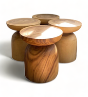 Table d'appoint contemporaine réglable en bois massif, diamètre 40x45cm, table basse moderne de style européen, mobilier de salon