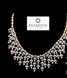 Luxueux pendentif solitaire en or blanc 14Kt avec diamant bijoux fins fabriqués à la main pour les cadeaux et les vêtements de fête - Product Image 1