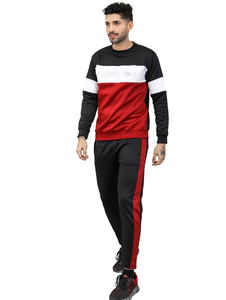 Conjunto de chándal de bloque de color para hombre con sudadera y pantalones de Jogger, ropa deportiva informal elegante, traje de entrenamiento de gimnasio - Product Image 2