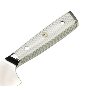 Cuchillos de chef profesionales de acero de Damasco alto al por mayor, Funda de cuero personalizada, servicio OEM ODM, hoja fija de alta calidad - Product Image 5