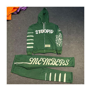 Survêtements personnalisés avec logo imprimé, 100 % coton respirant, molleton 240g, tendance 2026, couleur unie, décontracté, streetwear, homme femme, hiver - Product Image 1