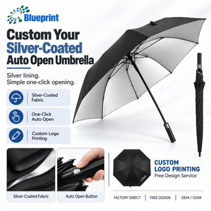 Parasol de golf de luxe grande taille, protection UV, fabrication japonaise, 60 pouces, imperméable, structure en fibre de verre, coupe-vent, ouverture automatique, logo personnalisé - Product Image 1