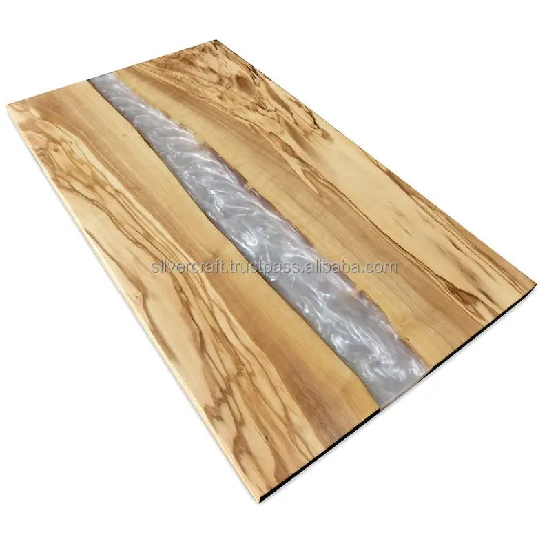 樹脂とアカシアの木製まな板メーカー新しいデザイン手作りの木材と樹脂のまな板