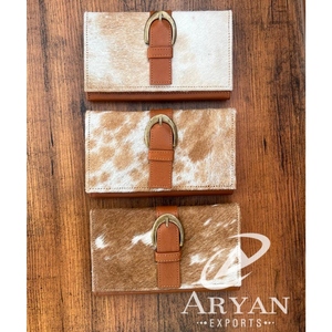 ใหม่แท้ทําด้วยมือหนัง Cowhide ของแท้หนังกระเป๋าสตางค์ผู้หญิงกระเป๋าสตางค์บาง Bifold ร้อนขายหนังตะวันตกกระเป๋าคลัทช์กระเป๋าสตางค์ - Product Image 1