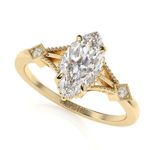 Anillo de compromiso de corte Marquesa de 1.50CT, anillo de oro blanco Vintage para mujer, anillo de diamante único, boda, promesa nupcial, regalo de aniversario - Product Image 1