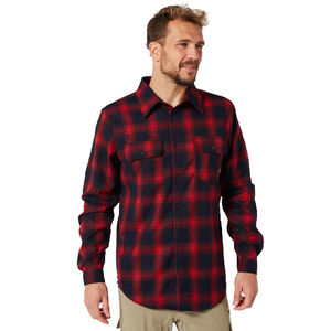 Camisa de Franela a Cuadros con Botones de Manga Larga Informal para Hombre, Personalizada OEM, Camisa de Franela con Logo de Primavera, Lisa y Teñida - Product Image 1