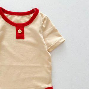 Grenouillère à manches courtes pour bébé Combinaison en coton vierge pour nouveau-né garçons filles Combinaison une pièce - Product Image 2