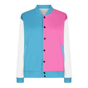 แจ็คเก็ตซิปรูดซิปขึ้นแจ๊กเก็ตแจ๊กเก็ตแจ๊กเก็ตแจ๊กเก็ตฤดูใบไม้ผลิฤดูใบไม้ร่วงสีชมพูร้อน - Product Image 5