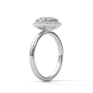 2.0ct Oval Cut CZ Halo <b>Solitaire</b> <b>Ring</b> 925 Sterling <b>Silver</b> Engagement Band - Product Image 4