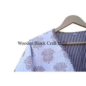 Chaqueta Acolchada de Algodón Indio Hecha a Mano, Estilo Vintage, Reversible, con Estampado Kantha, Elegante, para Mujer, Ropa Ecológica de Invierno - Product Image 4