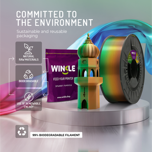 Filamento PLA Tricolor WINKLE Silk de 1.75mm y 1kg para Impresora 3D, Material Biodegradable de Alta Precisión, Fácil de Imprimir, FDM, Venta al Por Mayor - Product Image 5