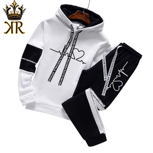 Ensemble de survêtement OEM pour hommes, vêtements de sport en polaire, sweats à capuche épais, marque, survêtement décontracté d'hiver, sweat-shirt et pantalon pour hommes, survêtement d'hiver - Product Image 4