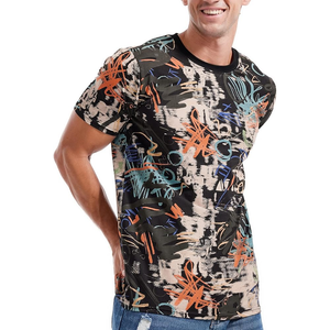 Camiseta deportiva de microfibra de alta calidad con cuello redondo para hombre, camiseta hecha de algodón transpirable en blanco con estampado personalizado - Product Image 3