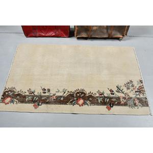 พรมตุรกีขนาด 3x5.2 ฟุต พรมลายวินเทจ พรมลายต้นไม้สีเบจน้ำตาล - Product Image 3