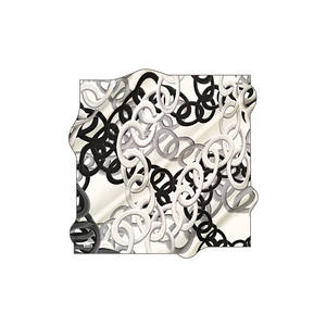 Off-White Silk <b>Square</b> <b>Scarf</b> with Chain Pattern - Product Image 1