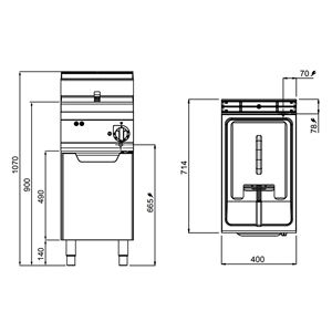 Friteuse électrique sur pied - 18 litres - 13,5 kW - avec robinet de vidange - Manuelle - Product Image 6