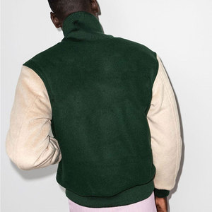 2025 <b>Men's</b> Custom Letterman Street Wear <b>Jacket</b> 100% Cotton <b>Long</b> Sleeve With Stand Collar Wholesale for Winter Season - Product Image 3