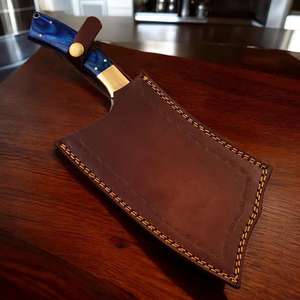 มีดสับเนื้อวัวคุณภาพสูงระดับมืออาชีพ ผลิตจากเหล็กกล้าดามัสกัสและสแตนเลส ด้ามไม้ งานฝีมือ สำหรับขายส่ง - Product Image 5