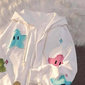 Y2K abrigo de gran tamaño con estampado de personalidad para hombre, Sudadera con capucha de punto para mujer, moda Harajuku Punk, pareja, Sudadera con cremallera, Tops, ropa Kawaii - Product Image 4