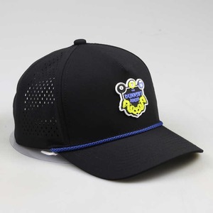 <b>Waterproof</b> Sport Cap Custom Embroidery Logo 6 Panel Baseball <b>Hat</b> Laser Cutting Hole Drilled Vietnam Manufacturer 100% Polyester - Product Image 2