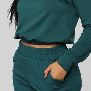 Ensemble de survêtement en tissu de coton respirant pour femme tenue décontractée douce et extensible - Product Image 4