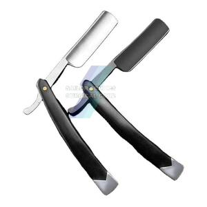 มีดโกนตรงด้ามจับไม้แบบสแตนเลสพับได้มีดโกนหนวดสีดำดีไซน์ล่าสุด - Product Image 3