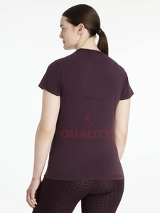 Top de equitación para mujer camisa ecuestre transpirable que absorbe la humedad secado rápido estiramiento bajo precio tops de equitación - Product Image 3