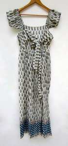 Indien ethnique décontracté Maxi robe pour femmes main bloc coton imprimé confortable été plage Bikini couverture avec bouton décoration - Product Image 2