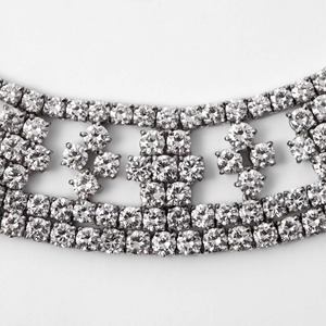 White Gold 14K 90.00ct Lab Grown Diamond Collar Necklace Luxury Fine Jewelry Perfect <b>Gift</b> for Women <b>Birthday</b> and Anniversary - Product Image 3
