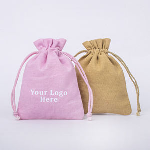 Set of Two Cotton Drawstring Bags Custom Printed Eco-Friendly Pouches for <b>Packaging</b> & Gifts Reusable Fabric Bags for <b>Jewelry</b> - Product Image 1