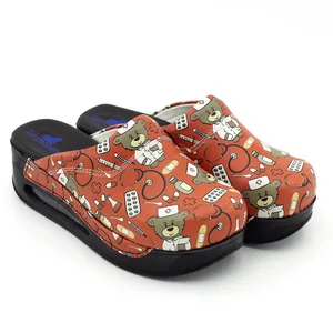 Red Medical Bear Pattern Air Clogs Women Nursing Shoe Nurse Shoe Slipper Anatomic Premium Quality from Turkey