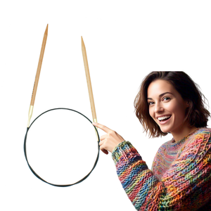 Juego de agujas de tejer circulares de 16 pulgadas para hilo de estambre Juego de regalo con logotipo personalizado con cable de nailon Rundpinde Strikkepinde Costura - Product Image 1