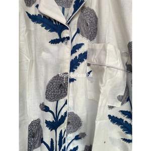 Pantalones cortos de verano con serigrafía Floral de algodón indio para mujer, traje de noche acogedor al por mayor, conjuntos de pijama de talla grande para primavera - Product Image 2