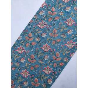 Tela de Voile de Algodón Puro Suave Estampada a Mano Jaipuri JBRS526, Orgánica de Alta Calidad para Tapicería y Decoración del Hogar, Hilo Peinado 44/112cm - Product Image 1