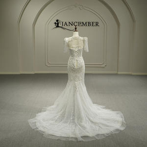 Jancember GT26052 Abiti da Sposa Stile Sirena con Maniche Corte, Paillettes e Perline per Donne - Product Image 4