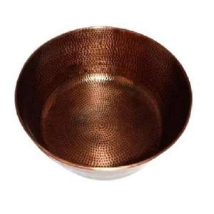 Bandeja de Metal martillado elegante con cobre acabado antiguo bandeja de servicio redonda de Metal decorativa de Navidad para servir comida en el hogar - Product Image 1