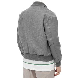 แจ็คเก็ตเลตเตอร์แมนแบบมีแขนหนังแท้ ปักโลโก้ตามสั่ง OEM สำหรับผู้ชาย  บุผ้าขนสัตว์  สำหรับฤดูหนาว ปี 2026 - Product Image 4