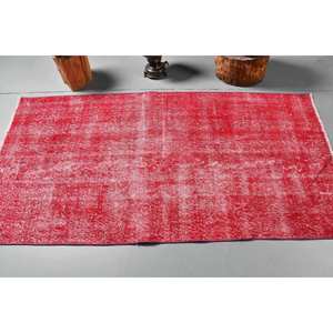 Alfombra de lana roja de área grande clásica moderna, 3,3x6,6 pies, diseño turco Vintage, patrón de retazos, juego de pasillo Rectangular de látex de 10mm - Product Image 3